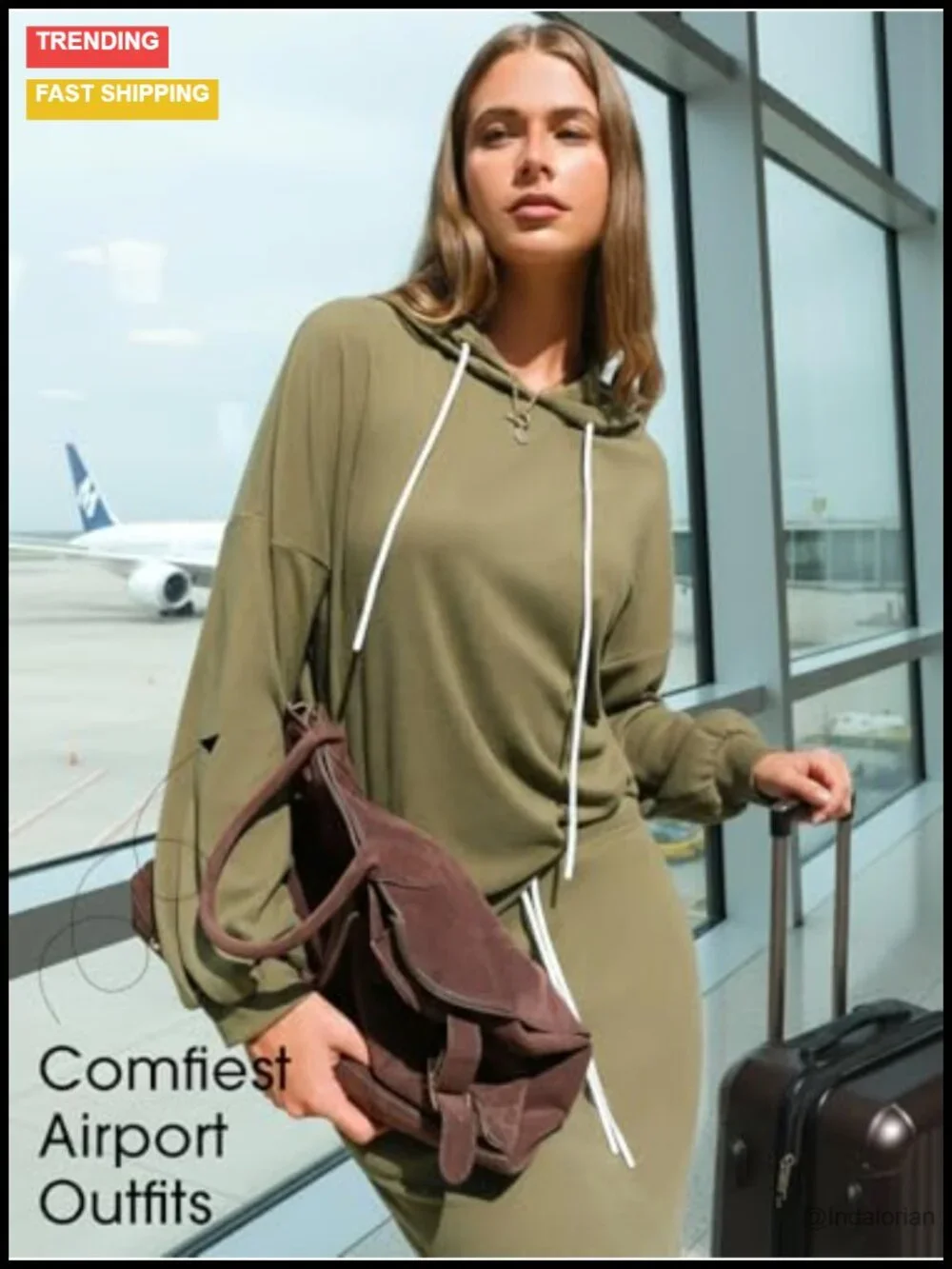 Women's 2 Piece Fleece Sweatsuit Set Long Sleeve Hoodie Maxi Skirt Lounge Outfit